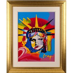 Peter Max, Liberty Head, Acrylic Painting