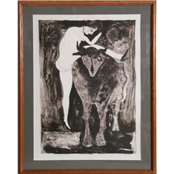 Francisco Toledo, Woman with Goat, Lithograph