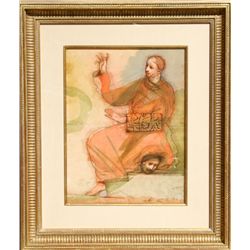Miguel Conde, Gesturing Man and Hidden Head, Watercolor