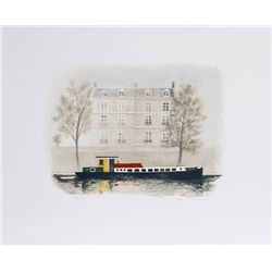 Mary Faulconer, Paris Barge, Lithograph