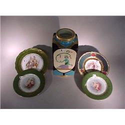 Four old, signed Royal Vienna plates with pai