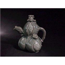 Well-detailed, Korean Koryo-style celadon gla
