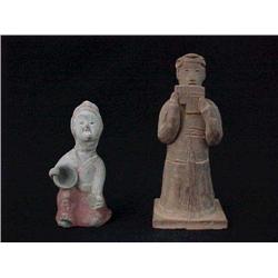 Two Chinese pottery figures: possibly Han pai