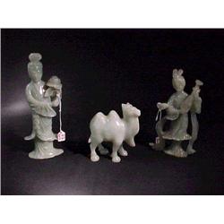 Three older, Chinese carved bowenite pieces: