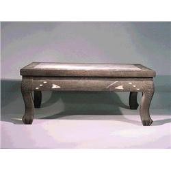 Small, Chinese wood table with inlaid mother-