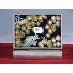 Unusual and old, Chinese silver plated box wi