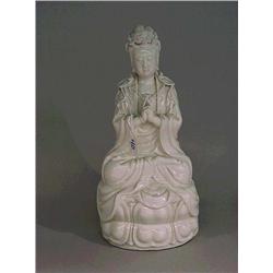 Well-modeled, Chinese Blanc-de-Chine seated K