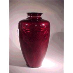 Large, older Japanese "pigeon blood" cloisonn