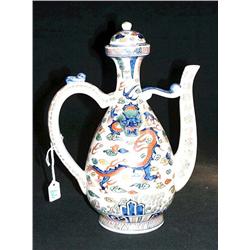 Old, Chinese wu t'sai enameled porcelain ewer