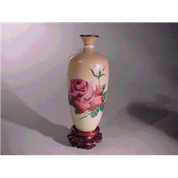 Old, Japanese cloisonné enamel vase of elonga