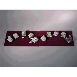 Boxed set of ten, Chinese carved "Honan jade"
