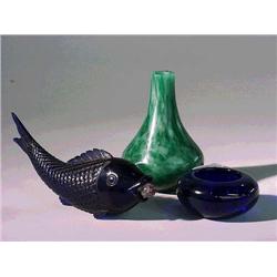 Three pieces of Chinese Peking glass: large c