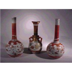 Group of three, old Japanese Kutani porcelain