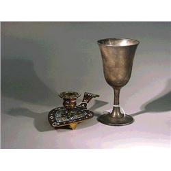 Antique, French champleve and gilt-bronze can