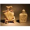Image 1 : Two Chinese carved ivory snuff bottles: peach