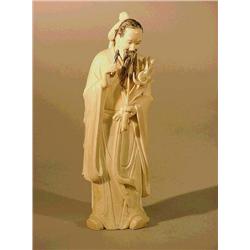 Well-carved, Chinese ivory figure of a bearde