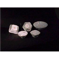 Group of five, antique Chinese Famille Rose e