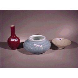Group of three, antique Chinese ceramics: a "