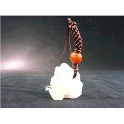 Finely carved and antique, Chinese white jade