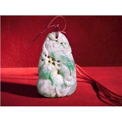 Large and well-carved, Chinese jadeite pendan