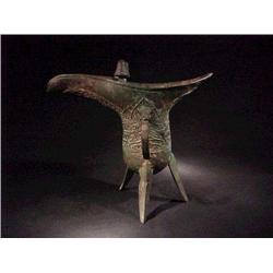 Antique Chinese, bronze tripod archaistic rit