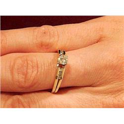 Ladies 14K yellow gold engagement ring, set w