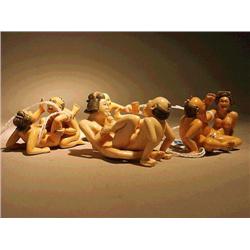Group of four, very finely carved and each gr