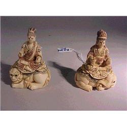 Pair of extremely well-detailed, carved and l