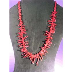 Red, "branch" coral necklace