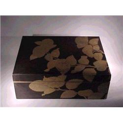 Large, antique Japanese gold and black lacque