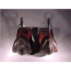 Pair of good, antique Japanese silver inlaid