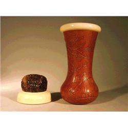 Finely detailed, Chinese moulded gourd cricke