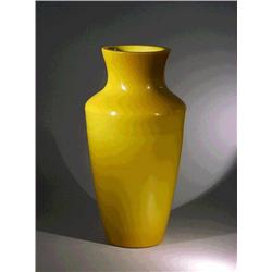 Tall Chinese, "Imperial" yellow Peking glass