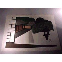 Large and good, old Japanese woodblock print