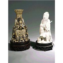 Two very finely carved and antique, small Chi