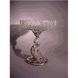 Antique, Continental silver plate and cut fro