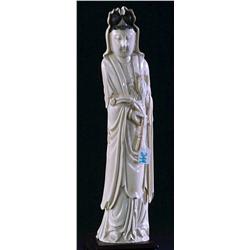 Chinese carved ivory figure of Kwan Yin with