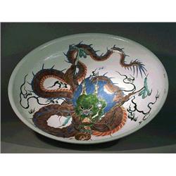 Very large, Chinese Famille Verte enameled po