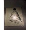 Image 1 : Attractive old, woodblock print of a seated J