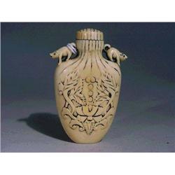 Well-carved and unusual, old Chinese ivory sn