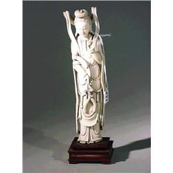 Elaborately carved and older, Chinese ivory f