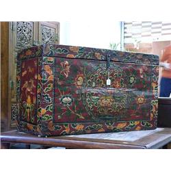 Colorful and large, old Tibetan painted wood
