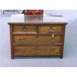 Old, Chinese elmwood chest-of-drawers with ca
