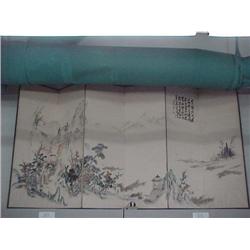 Old, Japanese six-panel ink and color on pape