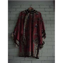 Antique and finely embroidered, Chinese silk