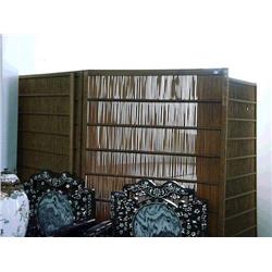 Three old, Japanese two-panel reed and wood s