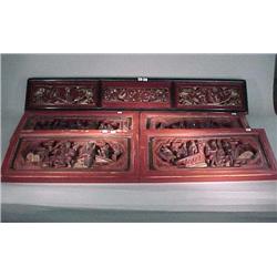 Group of five, antique Chinese, elaborately c