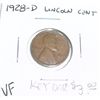 Image 1 : 1928-D LINCOLN PENNY KEY DATE RED BOOK VALUE IS $3.00 *VERY FINE GRADE*!!