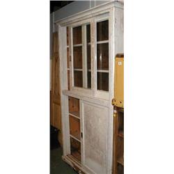 A c1920's painted pine dresser with slidin...