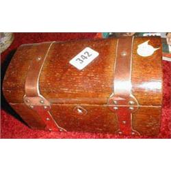 A C19th Arts and Crafts oak box with coppe...